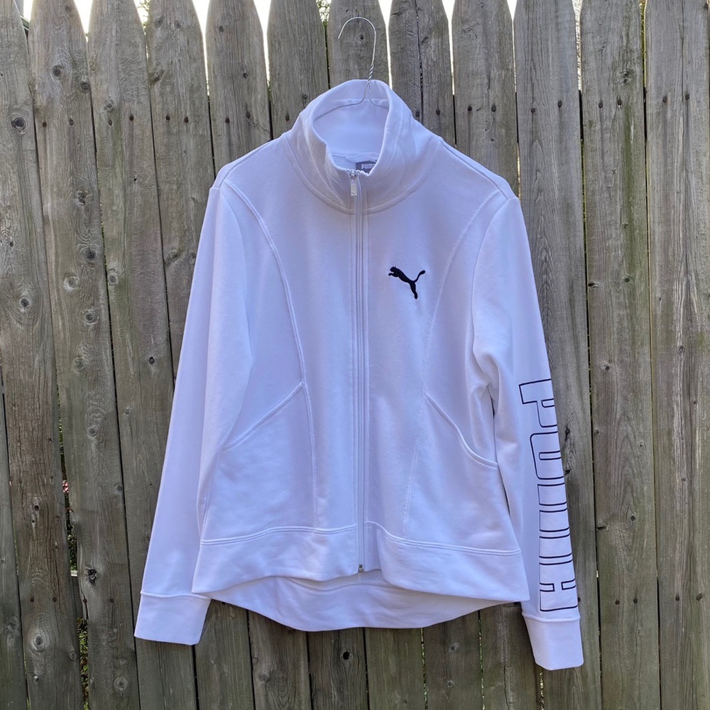 Puma track jacket in white